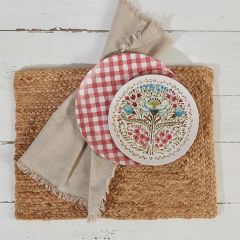 Painted Red Gingham Check Plate