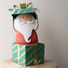 Painted Santa Surprise Christmas Box