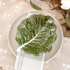 Painted Stoneware Cabbage Leaf Collection