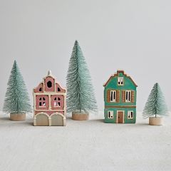 Painted Stoneware Village House