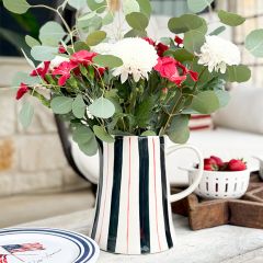 Painted Stripes 2 Quart Stoneware Pitcher