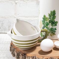 Painted Stripes Stoneware Measuring Cup Set of 4