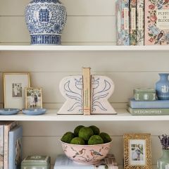 Painted Terracotta Flower Vase Bookends