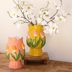 Painted Tulip Vase Set of 2