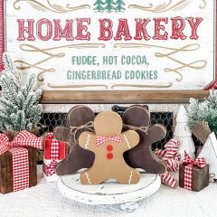 Painted Wood Decorative Gingerbread Set of 3