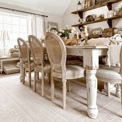 Painted Wood Distressed Farm Table