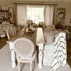 Painted Wood Distressed Farm Table