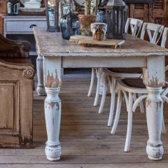 Painted Wood Distressed Farm Table