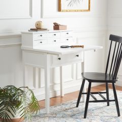 Painted Wood Fold Down Office Desk