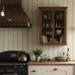 Painted Wood Slat Wall Display Cabinet