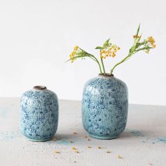 Painterly Floral Terra Cotta Vase