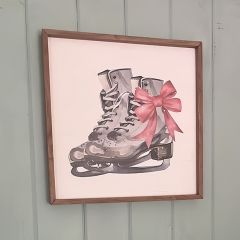 Pair Of Skates With Pink Bow Wall Art