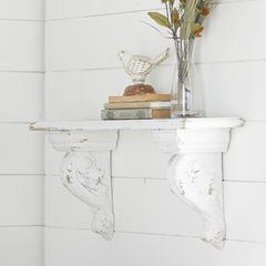 Pale Farmhouse Wall Shelf 31 Inch