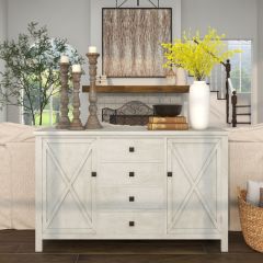 Pale Finish Farmhouse Cabinet