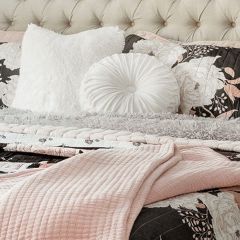 Pale Velvet Pleated Round Pillow