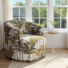 Palm Tree Pattern Upholstered Chair