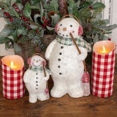 Paper Mache Glittered Snowman