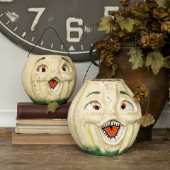 Paper Mache White Pumpkin Choir Boy