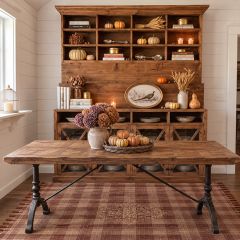 Parquet Top Reclaimed Oak Dining Table