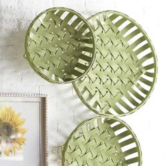 Pastel Round Tobacco Basket Set of 3