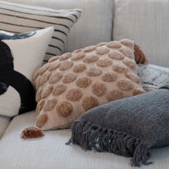 Pastel Tufted Dot Throw Pillow With Tassels