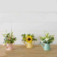 Pastel Watering Can Floral Arrangement Set of 3
