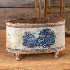 Pastoral Footed Oblong Tole Container