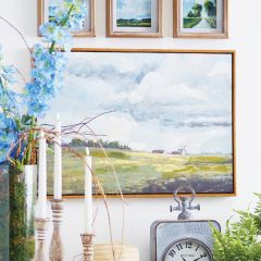 Pasture Landscape Framed Canvas Wall Art