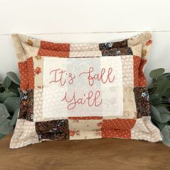 Patch Quilt Fall Ya'll Accent Pillow