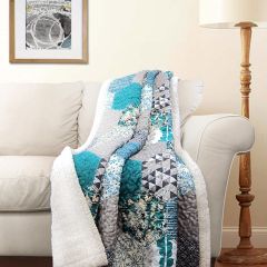 Patchwork Sherpa Throw Blanket