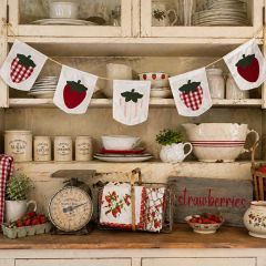 Patchwork Strawberry Pennant Banner