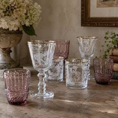 Patina Vie 18k Lilac Tapestry Glassware By Antique Farm House Set of 4
