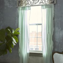 Patina Vie Aqua Vintage Washed Frayed Edge Window Panel by Antique Farmhouse Set of 2