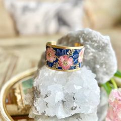 Patina Vie Embroidered Cuff Bracelet by Antique Farmhouse Navy