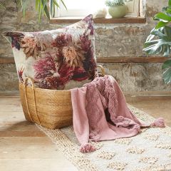 Patina Vie Fuchsia Floret Luxurious Velvet Oversized Square Floor Pillow by Antique Farmhouse