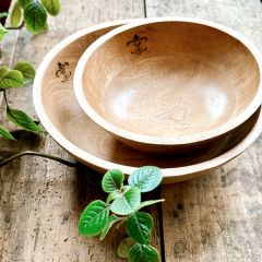 Patina Vie Handmade Mango Wood Bowl Collection by Antique Farmhouse Set of 2