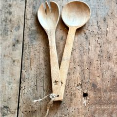 Patina Vie Handmade Mango Wood Salad Servers by Antique Farm House