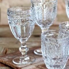 Patina Vie Rouen Clear Goblet By Antique Farm House Set of 6