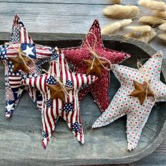 Patriotic Fabric Star Bowl Filler Set of 4