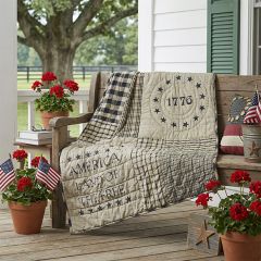 Patriotic Quilted Cotton Lap Throw Blanket