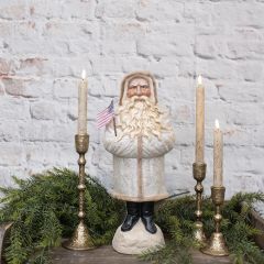 Patriotic Santa Figurine White