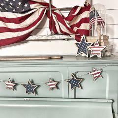 Patriotic Star Wood Banner