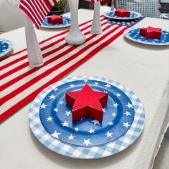 Patriotic Stars Blue Dinner Plate Set of 4