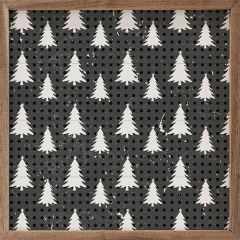 Pattern Christmas Tree Dots Black Wall Art