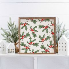 Pattern Mistletoe Framed Wall Art