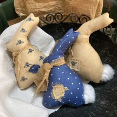 Patterned Cotton Fabric Bunny Set of 3