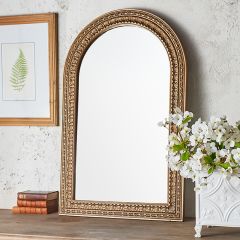 Patterned Gold Frame Arch Mirror