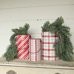Patterned Holiday Display Buckets Set of 3