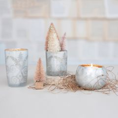 Patterned Mercury Glass Votive Holders Set of 3