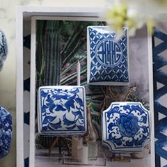 Patterned Porcelain Trinket Box Set of 3